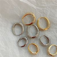 Korean Geometric Oval Rhinestone Alloy Earrings Wholesale main image 1