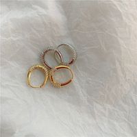 Korean Geometric Oval Rhinestone Alloy Earrings Wholesale main image 3