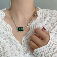 Fashion Emerald Heart-shape Alloy Necklace Wholesale main image 6