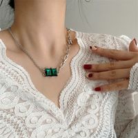 Fashion Emerald Heart-shape Alloy Necklace Wholesale main image 5