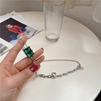 Fashion Emerald Heart-shape Alloy Necklace Wholesale main image 4