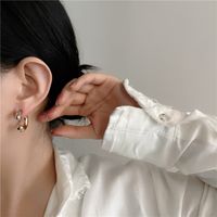 Gold Silver Mixed Color Half Circle Alloy Earrings Wholesale main image 3