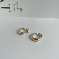 Gold Silver Mixed Color Half Circle Alloy Earrings Wholesale main image 5