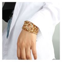Fashion Geometric Ring Snap Chain Alloy Bracelet Wholesale main image 3