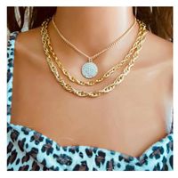 Fashion Round Coin Multilayer Alloy Necklace Wholesale main image 1