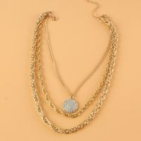 Fashion Round Coin Multilayer Alloy Necklace Wholesale main image 4