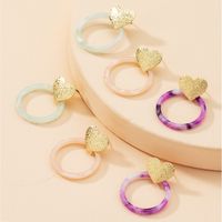 Korea Heart-shape Acrylic Earrings Wholesale main image 1