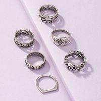 Wholesale Fashion Geometric Carved Alloy Ring Set main image 3