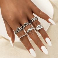 Wholesale Fashion Geometric Carved Alloy Ring Set main image 4