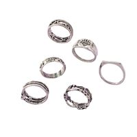 Wholesale Fashion Geometric Carved Alloy Ring Set main image 6