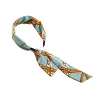 New Fashion Floral Satin Ribbon Silk Scarf Tie Headband main image 3