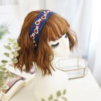 Retro Ethnic Flower Embroidery Korean Wide Hair Band main image 6