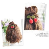 Korean Cute Style Simple New Cherry Hair Ring main image 3