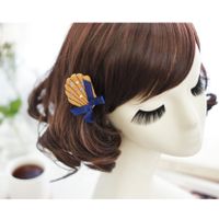 Korea Children’s Cotton Linen Beads Scallops Cute Hair Clip main image 5