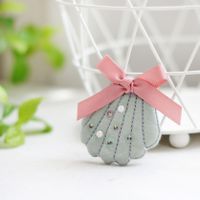 Korea Children’s Cotton Linen Beads Scallops Cute Hair Clip main image 4