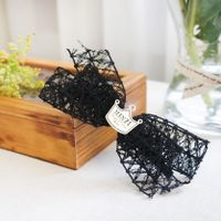 Korean Hollow Solid Color Bow Crown Hairpin main image 3