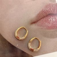 Korean Geometric Oval Rhinestone Alloy Earrings Wholesale sku image 3