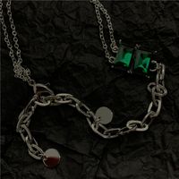 Fashion Emerald Heart-shape Alloy Necklace Wholesale sku image 2