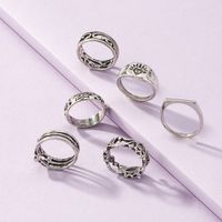 Wholesale Fashion Geometric Carved Alloy Ring Set sku image 1