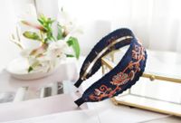 Fashion Ethnic Embroidery Lace Suede Floral Fabric Headband sku image 2