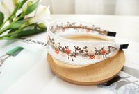 Fashion Ethnic Embroidery Lace Suede Floral Fabric Headband sku image 5