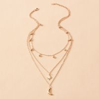 New Fashion Gold-plated Moon Star Multi-layer Necklace main image 3