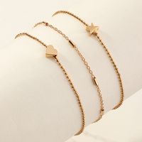 Fashion Rhinestone Heart-shape Multi-layer Alloy Anklet Wholesale main image 3