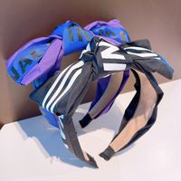 Fashion Wide Big Bow Letter Contrast Color Ribbon Headband Wholesale main image 4