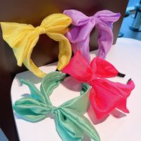 Korean Chiffon Big Butterfly Solid Color Wide-brimmed Headband main image 1