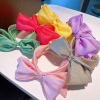 Korean Chiffon Big Butterfly Solid Color Wide-brimmed Headband main image 3