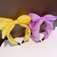 Korean Chiffon Big Butterfly Solid Color Wide-brimmed Headband main image 4