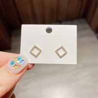 Fashion Geometric Copper Inlaid Zircon Earrings main image 1