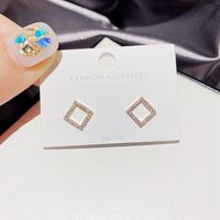 Fashion Geometric Copper Inlaid Zircon Earrings main image 6