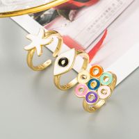 Retro Colorful Dripping Oil Electroplating Ring main image 1