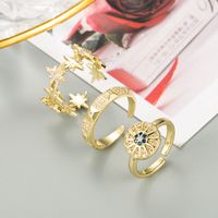 Fashion Copper Micro-inlaid Lucky Devil's Eye Open Ring main image 1