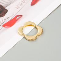 Einfacher Geometrischer Kupfervergoldeter Offener Ring main image 4
