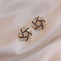 Fashion Cross Hovering Rhinestone Alloy Earrings Wholesale main image 1