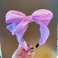 Korean Chiffon Big Butterfly Solid Color Wide-brimmed Headband sku image 1