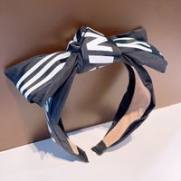 Fashion Wide Big Bow Letter Contrast Color Ribbon Headband Wholesale sku image 1