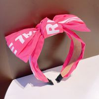 Fashion Wide Big Bow Letter Contrast Color Ribbon Headband Wholesale sku image 2