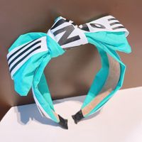 Fashion Wide Big Bow Letter Contrast Color Ribbon Headband Wholesale sku image 4