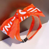 Fashion Wide Big Bow Letter Contrast Color Ribbon Headband Wholesale sku image 5