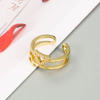 Fashion Geometric Micro-inlaid Zircon Multi-layer Ring sku image 1