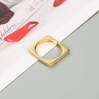 Einfacher Geometrischer Kupfervergoldeter Offener Ring sku image 2