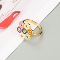 Retro Colorful Dripping Oil Electroplating Ring sku image 3