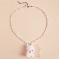 Collier De Perles Miyuki Avec Chat Porte-bonheur sku image 2