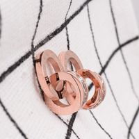 Fashion Heart Plating Titanium Steel Artificial Diamond 18K Gold Plated Rose Gold Plated Earrings main image 3