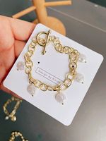 Korean Style Heart Gold Pearl Bracelet Wholesale main image 3