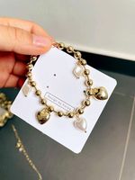 Korean Style Heart Gold Pearl Bracelet Wholesale main image 5