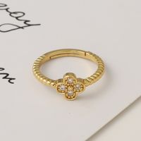Fashion Flower Bow Knot Copper Inlaid Zircon Rings Wholesale main image 4